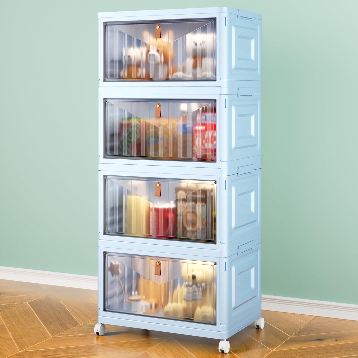 Wise Oannes Closet Organizers and storage with Wheels, 23QT Blue - Image 1