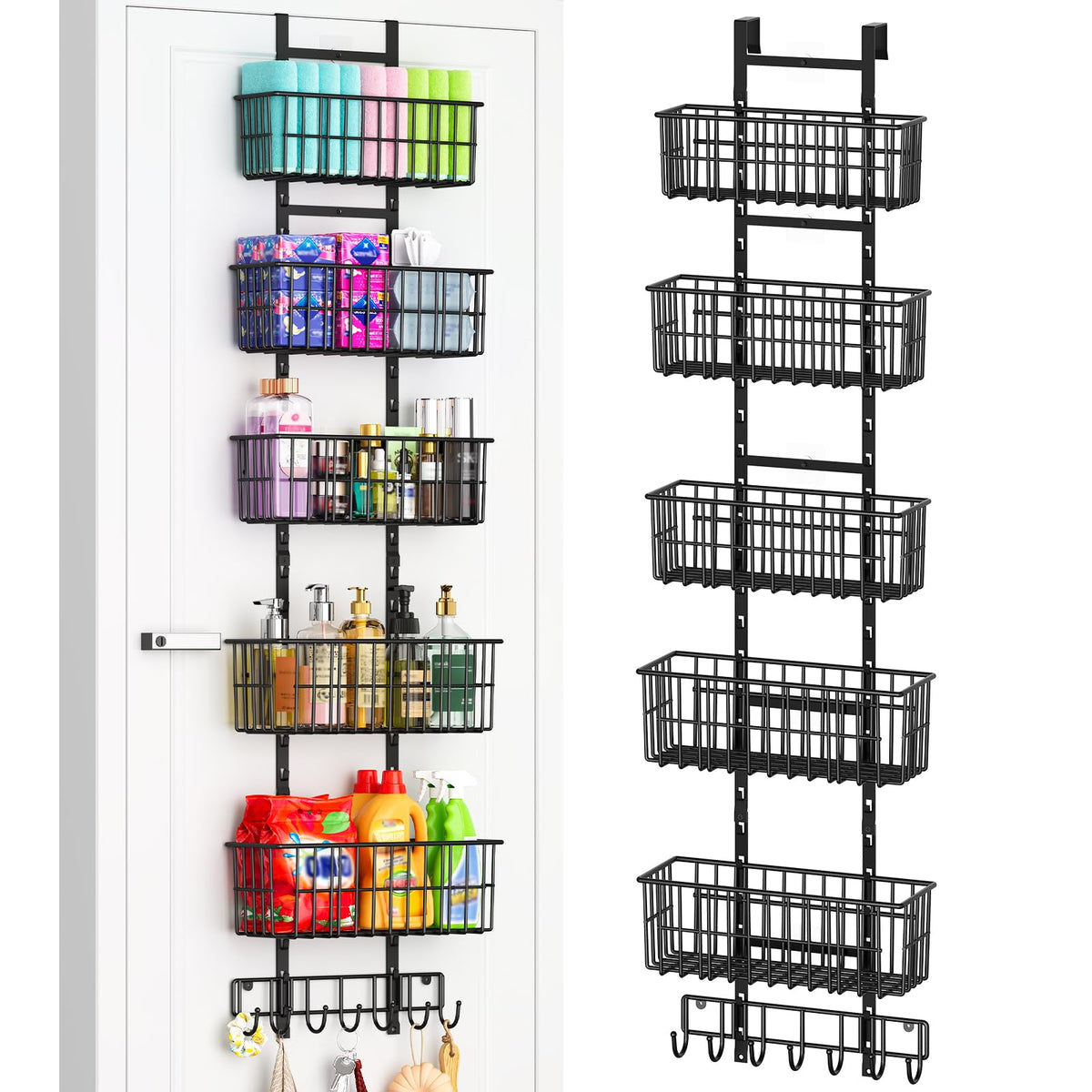 Hongtamoya Adjustable Over the Door Organizer, Metal Hanging Door - Image 1