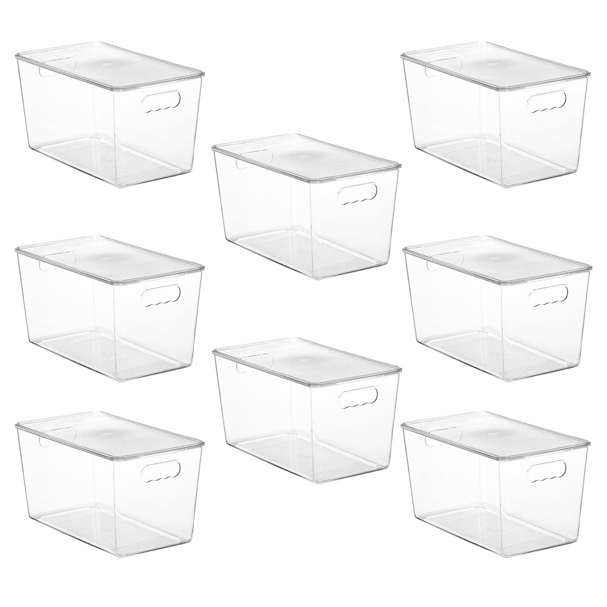 Vtopmart 8 Pack Clear Stackable Storage Bins with Lids - Image 1