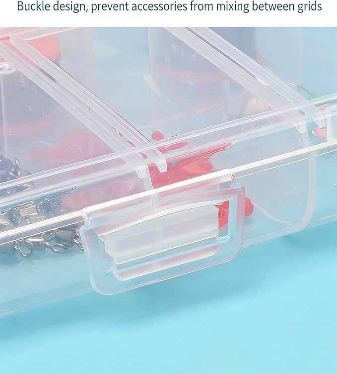 6-Grid Transparent Plastic Storage Box - 4.7x3.1x0.9 Inch Clear Organizer for Jewelry, Beads, Fishing Hooks & Nail Accessories
