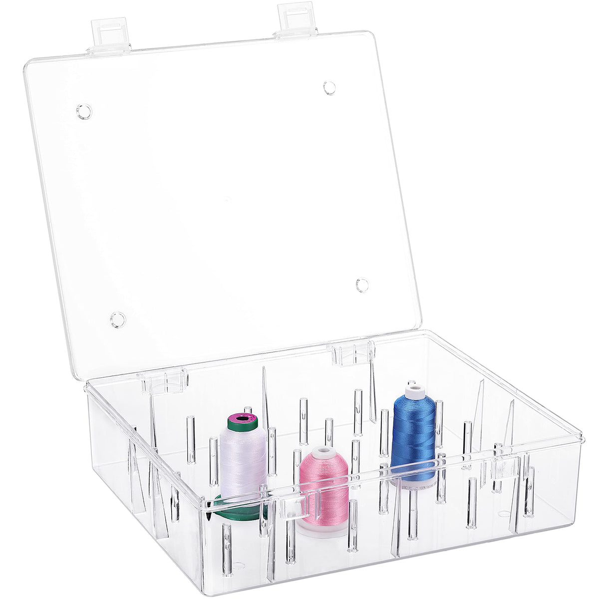 New brothread 30 Spools Tall and Clear Storage Box Organizer - Image 1