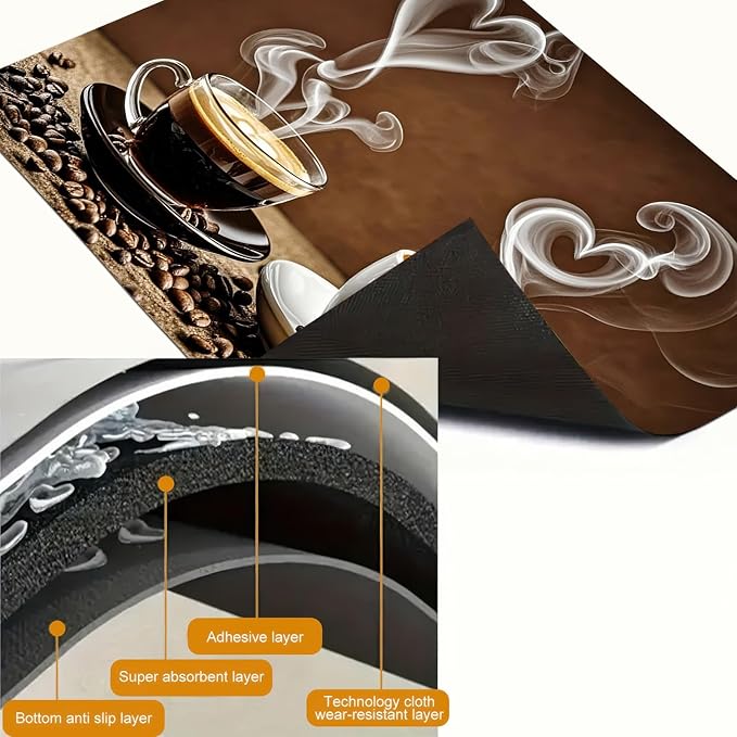 Stove Top Covers for Electric 28 x 20 inches Coffee Bar Mats Kitchen Decorations Pad for Coffee Maker Machine Stove Top Cover Utensils Countertops Sinks