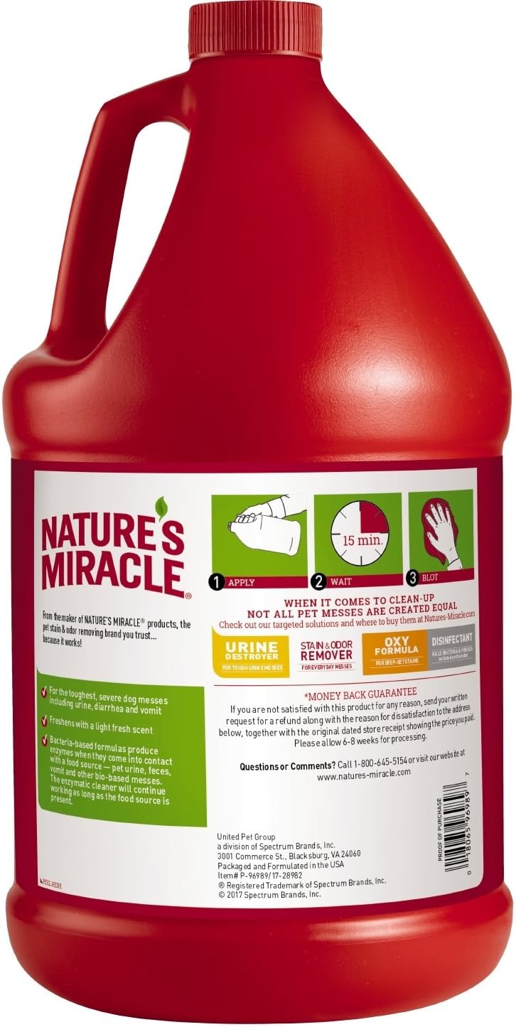 Nature’s Miracle Advanced Stain & Odor Eliminator – Enzyme Cleaner for Dogs & Cats (1 Gallon) | Fixory911