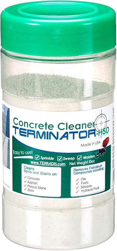 Concrete Oil Stain Remover Eco-Friendly Bio-Remediates and Removes Oil & Grease Stains on Concrete and Asphalt Driveways, Garages, Pavers, Patios, Parking Lots and Streets(10 Oz)