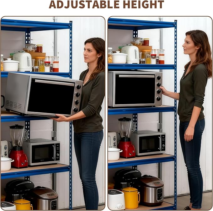 GarveeHome 5 Tier Garage Storage Shelves, 2500LBS Capacity Metal Shelving Unit for Garage, Industrial, Warehouse, Kitchen, Closet, 48" W x 24" D x 71" H, Blue