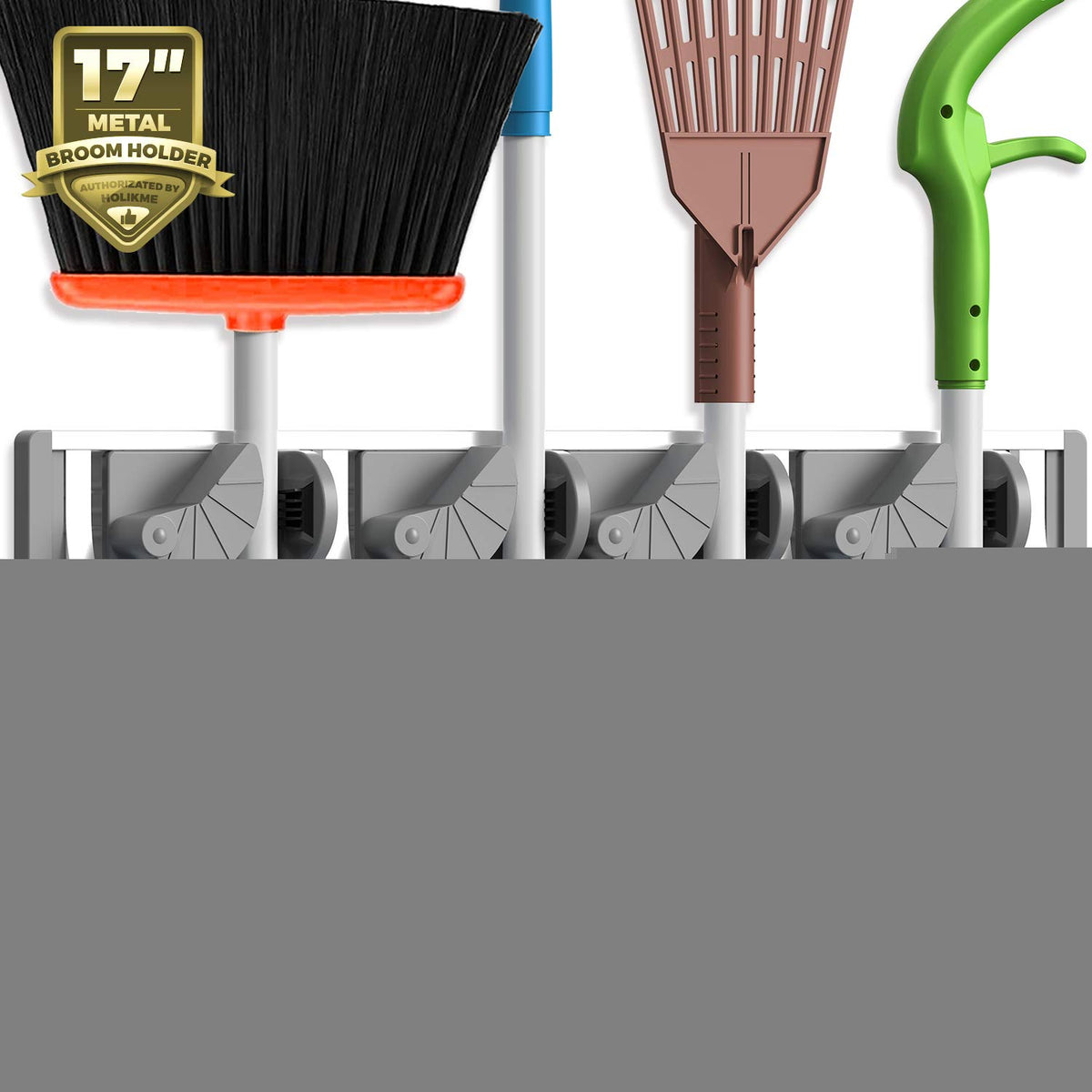 Holikme Mop Broom Holder Wall Mount Metal Pantry Org | All Products - Image 1