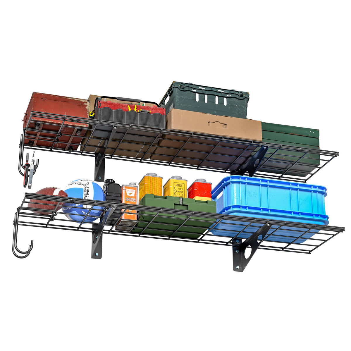 Garage Wall Shelves, 12 X 48 Inch Wall Mounted Storage Shelves - Image 1