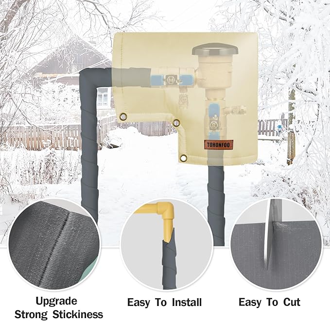Pipe Insulation Foam Tape, Wrap for Outdoor Water Pipes, Heat Tape for AC Lines, 2in x 15ft, Grey