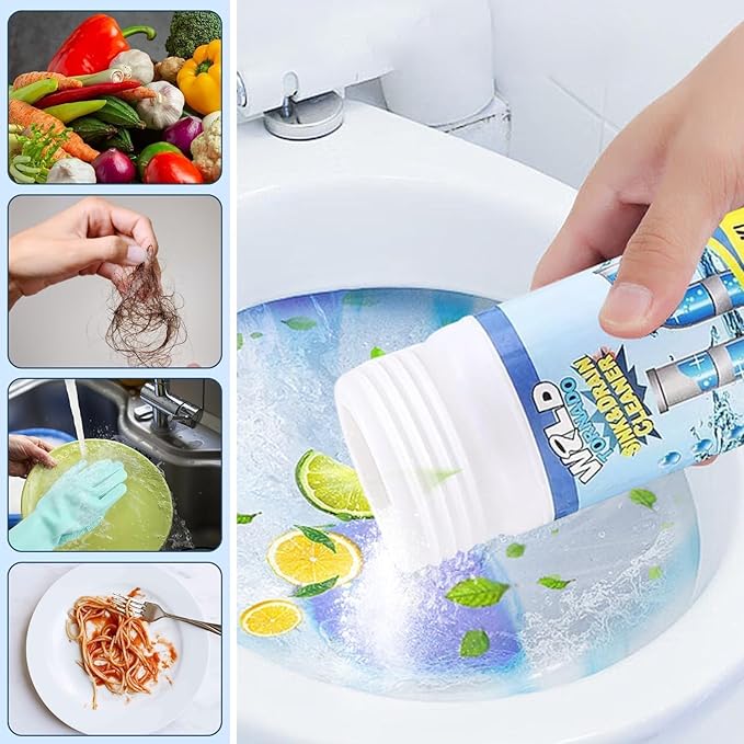 4PCS Wild Tornado Pipe Dredge, Powerful Sink and Drain Cleaner Powder, Pipeline Dredging Agent for Kitchen & Bathroom Portable Powder Cleaning Tool