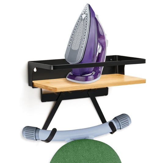 Maplefield Ironing Board Hanger with Shelf - Modern, Alloy - Image 1
