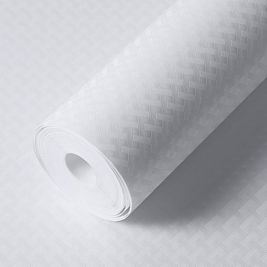 Shelf Liners for Kitchen Cabinets Refrigerator Liners Waterproof Kitchen Cupboard Liner Durable Plastic Drawer Mats EVA Non Adhesive Fridge Liner for Shelves - White 17.5 x 78.7 Inches