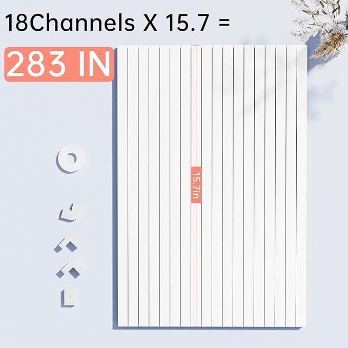 283in PVC Wire Covers for Cords on Wall, One-Cord Cable Concealer Kit, Paintable Cable Raceway Management, Cord Hider, Max for 2 Small Cords for Home Office, W0.59in H0.4in