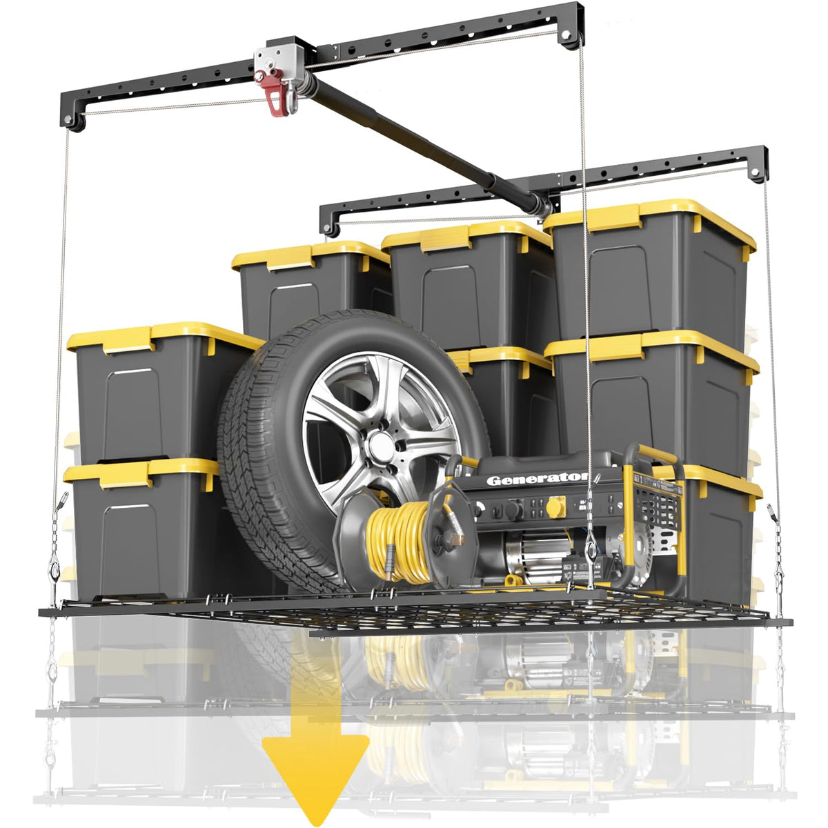 Overhead Garage Storage Rack for 12-14ft Ceiling | Garage Storage - Image 1
