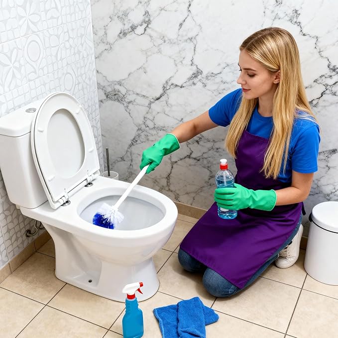 12 Pcs Toilet Brush, 18.5 Inch Long Plastic Handled Toilet Bowl Cleaning Brush Soft Bristle Heavy Duty Long Scrubber for Household Bathroom Cleaning Supplies