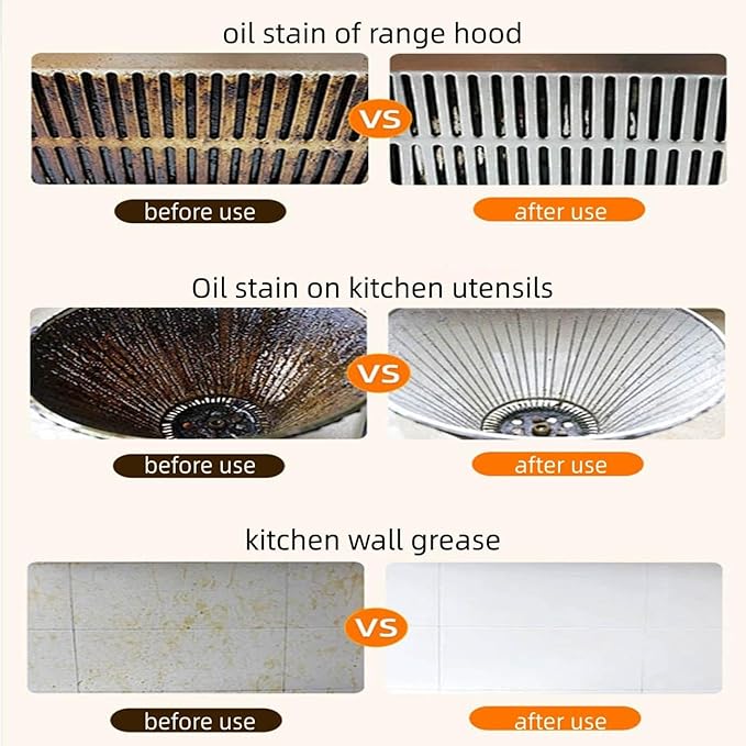 Kitchen Heavy Oil Cleaner Stain, Oven Cleaner, Multi-Purpose Cleaner - Kitchen Degreaser Spray with Spray Nozzle Spray & Towel for Kitchen, Household, Oven, Stove, Range Hood, Sink