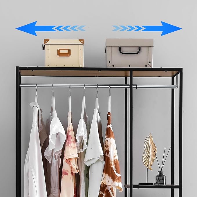 Expandable Closet Rod for Wire Shelf Hanging Clothes Adjustable Heavy Duty Closet Hanging Rod Extender Heavy Duty Hanger Bar Metal Poles for Wardrobes Hanger, 1 Pack(36-60 Inch,Silver)