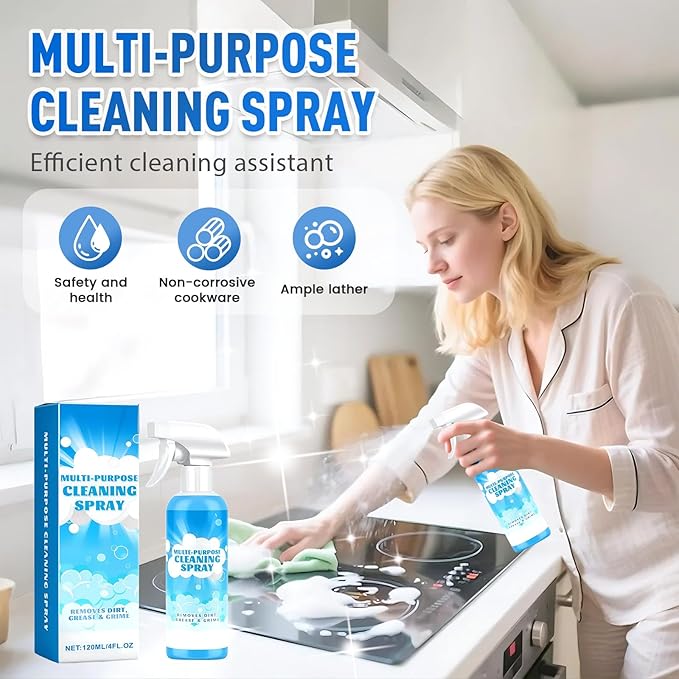 Multifunctional Powerful Spray Kitchen Foam Cleaner, 2026 New Multi-Purpose Cleaning Spray, Easy-To-Use Grease Remover For Kitchen, Fast-Acting Tile Cleaner For Families (3)
