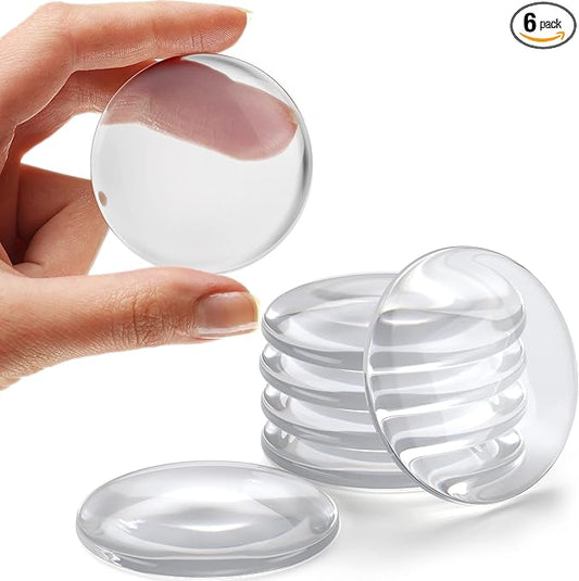 STRONGEST HOME Wall Protector for Door Knobs, 2-Inch - Clear Self-Adhesive Door Stopper Guards - Quiet Rubber Bumpers for Wall Protection, 6-Pack