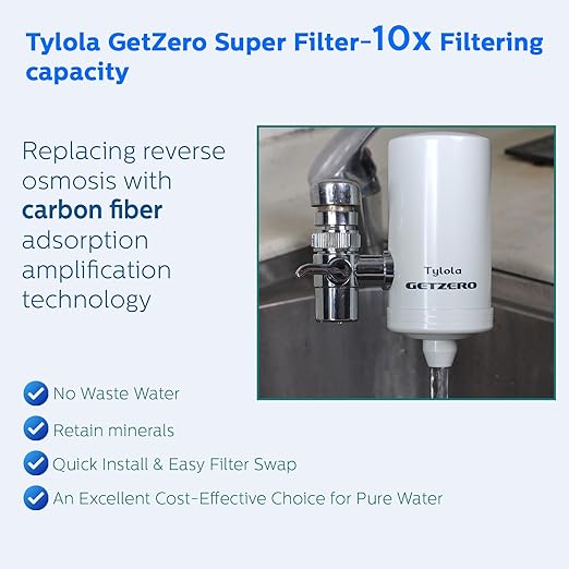 NSF Certified Kitchen Faucet Water Filter – Removes 99% Chlorine, Heavy Metals & Impurities, Premium Stainless Steel, Easy Installation, Long-Lasting, by Tylola