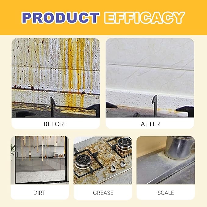 Heavy Duty Degreaser for Kitchen, 120ml Oil Stain Remover for Grease & Grime on Appliances, Countertops, Range Hoods & More, Multipurpose Cleaner