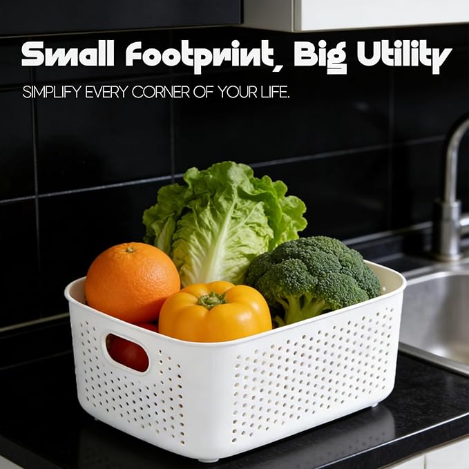 LivLab Mker Food Storage Container Sets BPA-Free plastic Stackable strainers colander for Kitchen Pantry Organization,fruit,vegetable