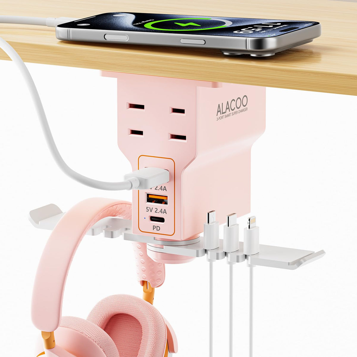 Multi-Function Desk Headphone Hanger Hook Gaming Office - Image 1