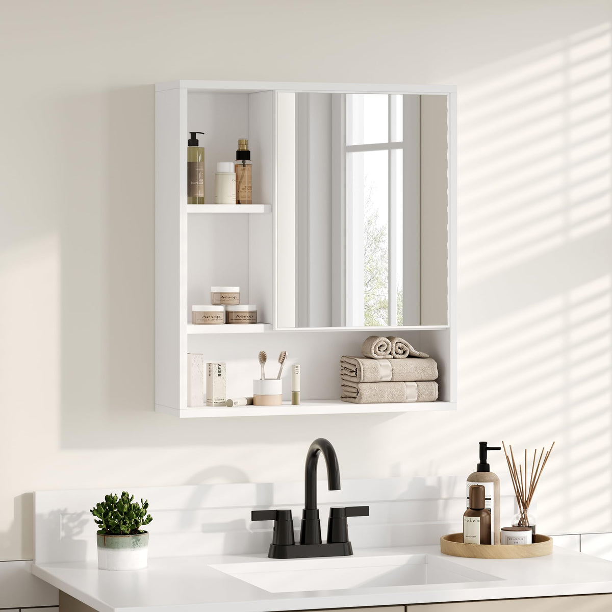 ChooChoo Bathroom Wall Mirror Cabinet, Medicine Cabinet - Image 1