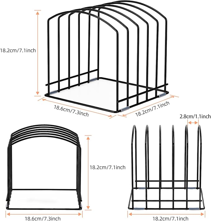 5-Slot Cutting Board Organizer, Bakeware Organizer, and Kitchen Cabinet Organizer for Baking Trays and Cookie Sheets (2pcs Mix packed)