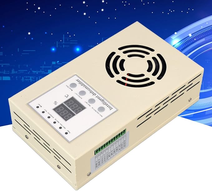 Closet Dehumidifier, Drainage Fully Functional Dehumidifier Controller Fan Type, Dehumidification Device with Temperature Probe for Control Cabinets, Furniture