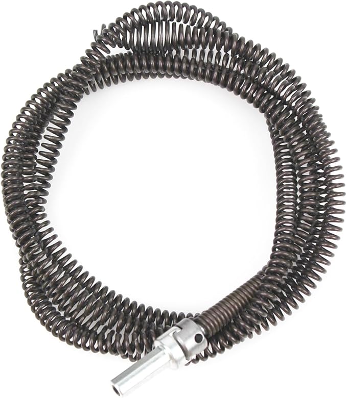 10mm Heavy-Duty Drain Auger Snake Cable with Drill Adapter - 6.5Ft/2M Flexible Plumbing Clog Remover for Kitchen, Bathroom, Toilet, Shower Sink & Pipe