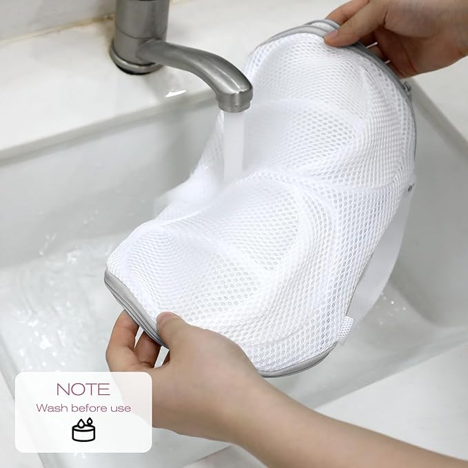 2 Pack Large Bra Washing Bags for Laundry, Underwear Brassiere Wash Bag Set Bra Bags for Wash Machine With Zipper Lingerie Bag for Washing Delicates Women Bras Washer Protector (Gray)