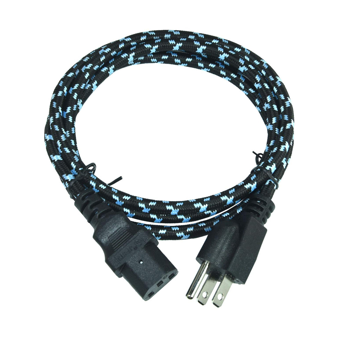 FILSHU 16 AWG Heavy Duty 3 Prong Braided Power Cord, 5 Feet - Image 1