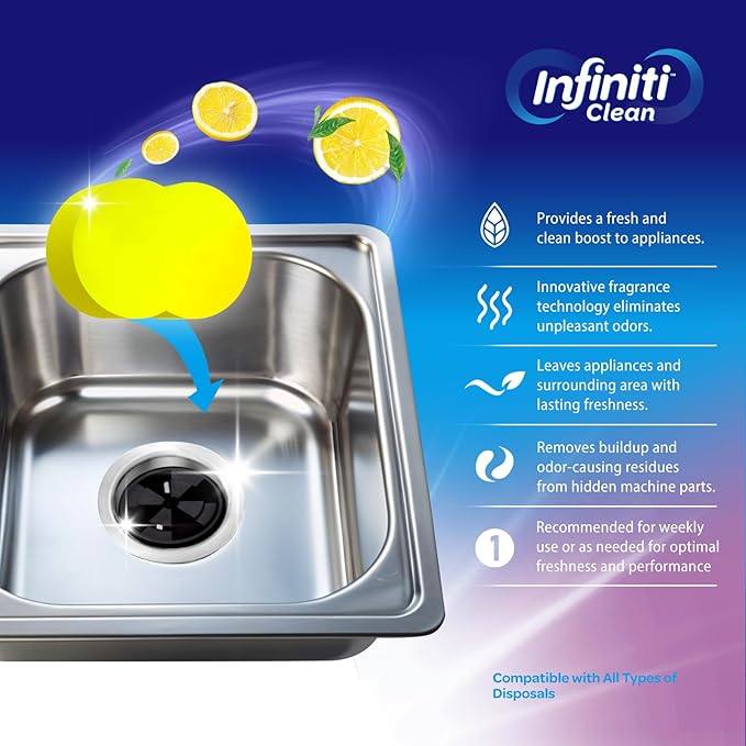 Washing Machine and Disposal Cleaning Tablets 48 Pack - Washer Machine Cleaner Tablets for Top Loader - Kitchen Sink Cleaner And Deodorizer - 12 Month Supply