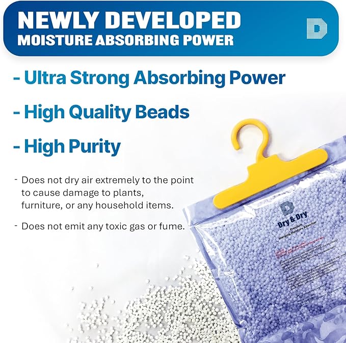 Dry & Dry 14 Packs [Net 14.1 Oz/Pack] Moisture Absorbers Dehumidifiers for Home Dehumidifier for Basement Dehumidifiers for Bedroom Small Dehumidifiers - Dehumidifiers Moisture Absorbers
