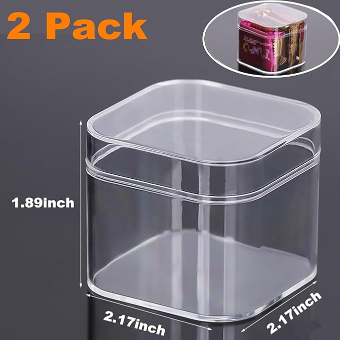 Small Acrylic Box Plastic Square Cube Clear Display Box ith Lid Acrylic Candy Boxes Storage Containers for Birthday Valentine's Day Party Favor Candy Pill and Tiny Jewelry