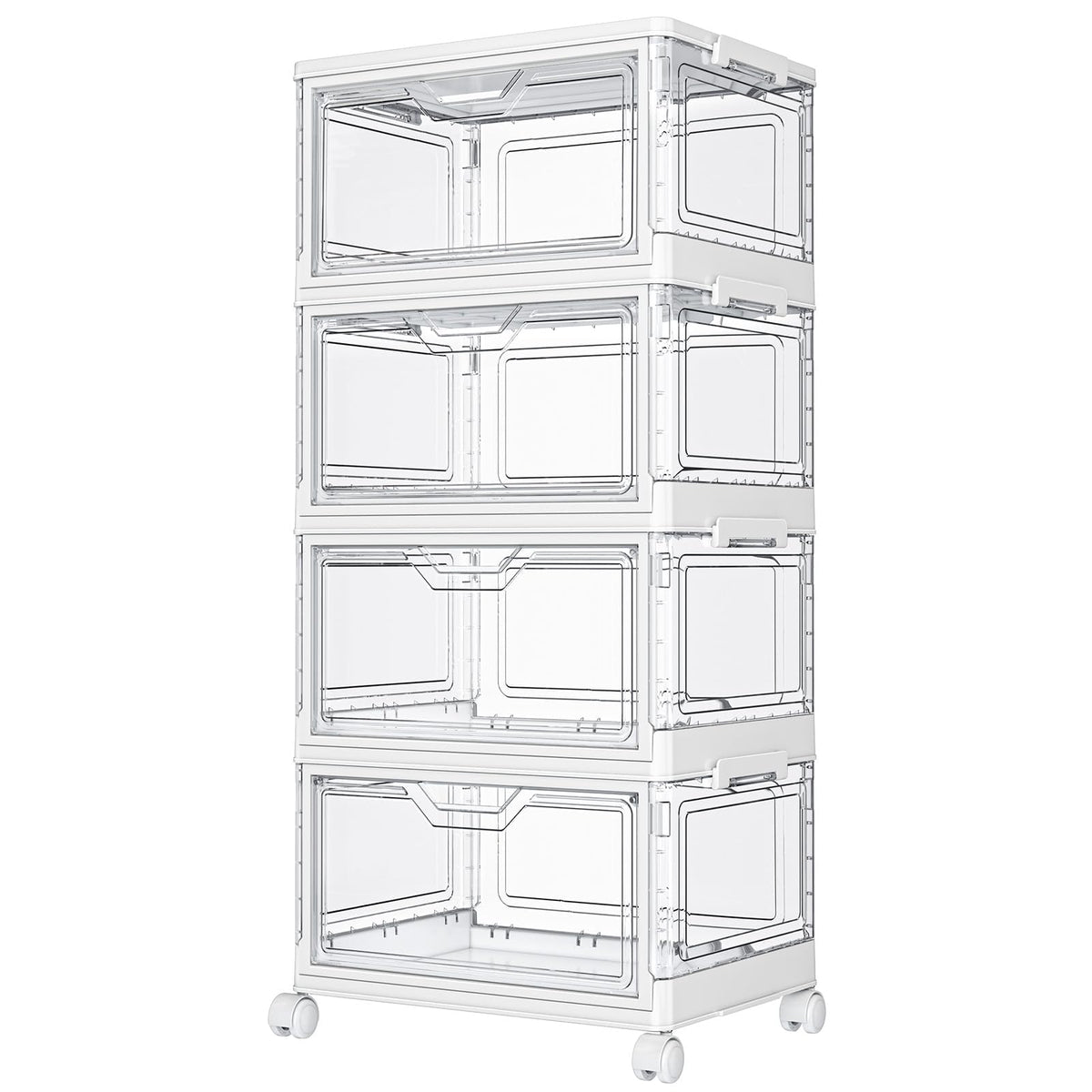 Kmiectse Clear Storage Bins with Lids - 4 Tier 23qt Plastic - Image 1