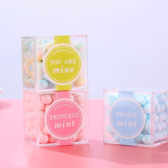 Acrylic Box 24 Pcs Clear Square Cube Clear Boxes with Lids Mini Storage Container Jewelry Storage Display Box Graduation Baby Shower Party Favor Boxes 2.2 x 2.2 x 2.2 Inch/55x55x55mm