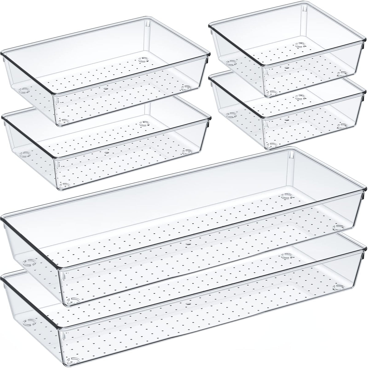 Criusia 6 Pcs Large Size Clear Drawer Organizer Set, | All Products - Image 1