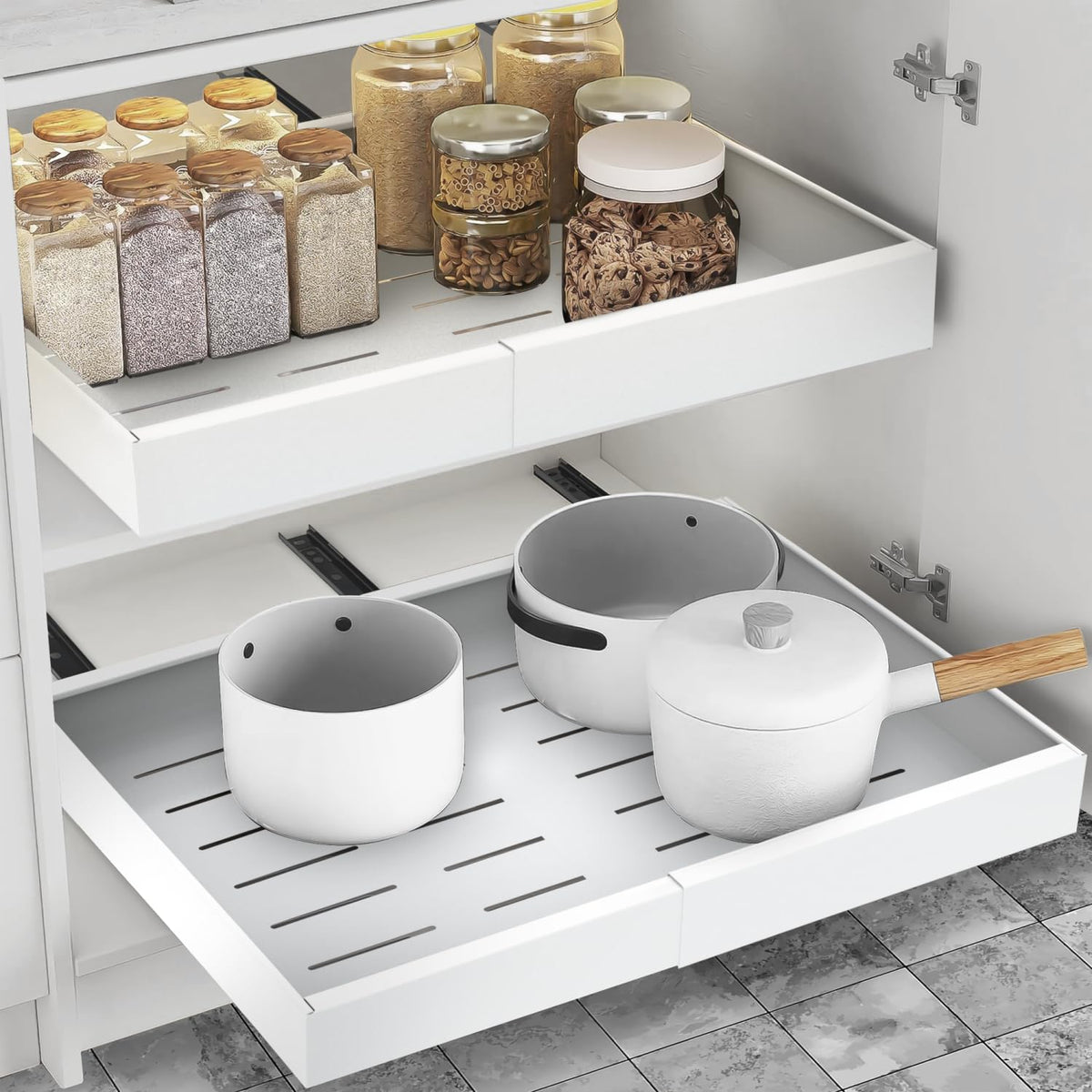 Expandable Pull Out Drawers for Cabinets(White): Kit | All Products - Image 1