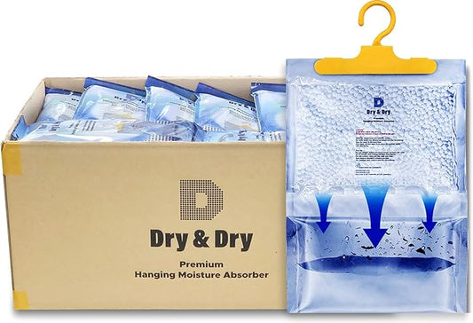 Dry & Dry 45 Packs [Net 14.1 Oz/Pack] Moisture Absorbers for Home, Basement & Bedroom - Small Dehumidifiers