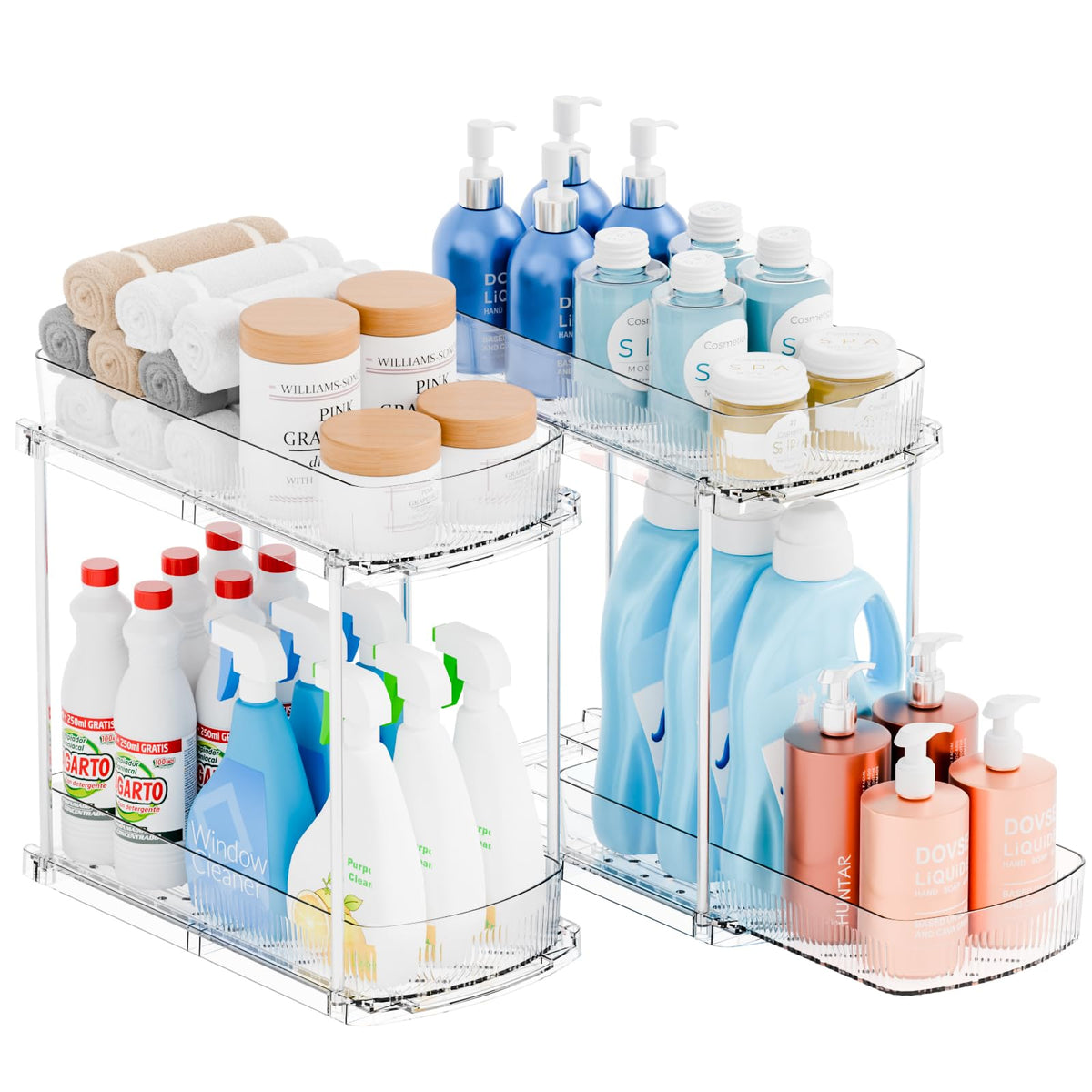 Yieach 2 Pack 13.8″ Deep 2 Tier Under Sink Storage O | All Products - Image 1