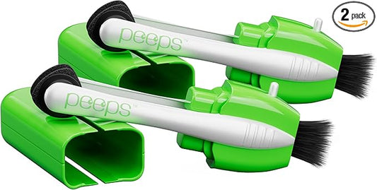 CarbonKlean Peeps Eyeglass Lens Cleaner - Efficient and Durable Carbon Microfiber Technology - Exclusively Used by NASA - 500 Uses (Green, 2 Pack)