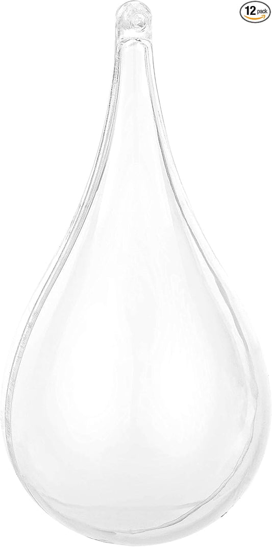 Hammont Tear Drop Shaped Acrylic Candy Boxes - 12 Pack - 4.34"x2.14" - Perfect for Weddings, Birthdays, Party Favors and Gifts | Designer Cute Clear Lucite Plastic Treat Containers