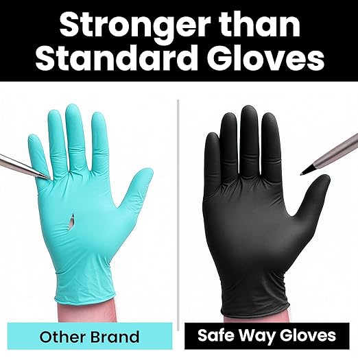 SAFEWAY USA Vinyl Disposable Gloves — Non-Latex and Powder Free, Heavy-Duty Protective and Multi-Purpose Gloves for Cleaning, Food Prep, Tattooing, Lab Works, Mechanics and More — (2000 pcs, Medium)