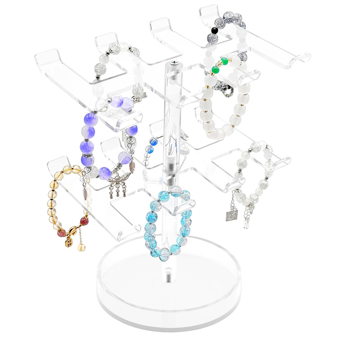 Bracelet Holder Organizer, 2 Tier Acrylic Bracelet Display Stand - Image 1