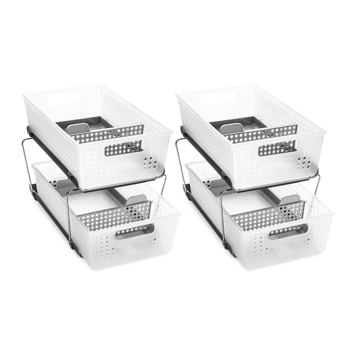 madesmart 2 Tier Organizer, Under Cabinet Storage with Pull Out - Image 1