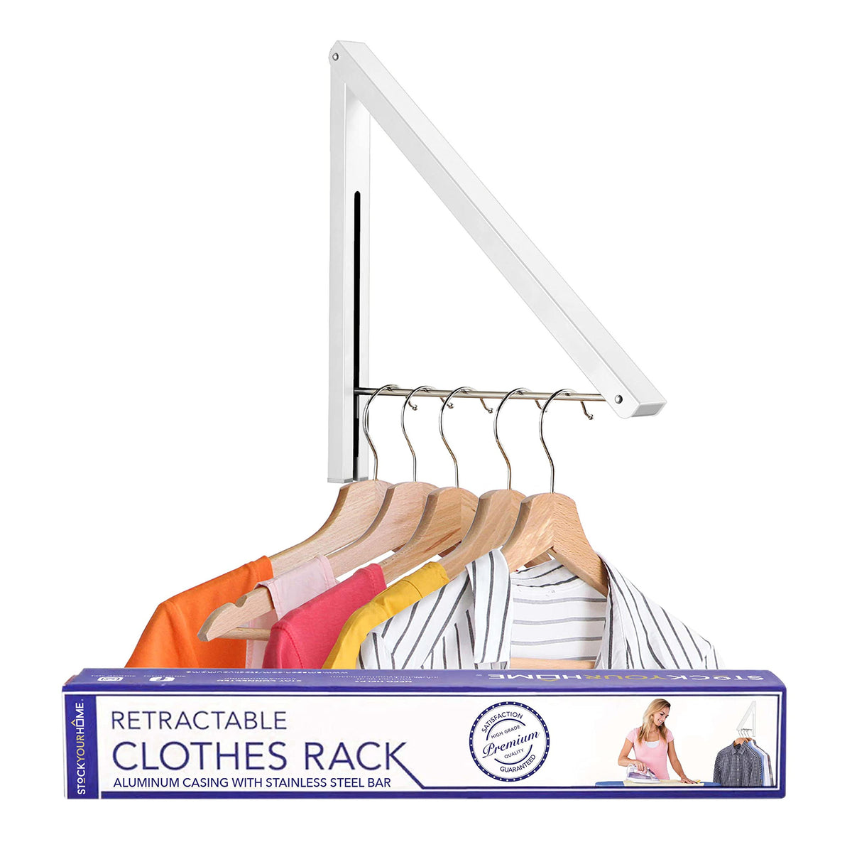 Stock Your Home Single Foldable Clothing Rack | Laundry & Clothing - Image 1