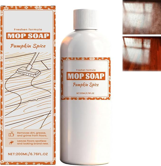 Pumpkin Spice Mop Soap, Floor Cleaner for Mopping, Brazilian Waves Mop Soap, Fall Scent Floor Cleaner, Multisurface Bathroom & Kitchen Mops Soaps, Concentrated Formula, for Wood and Tile (1)