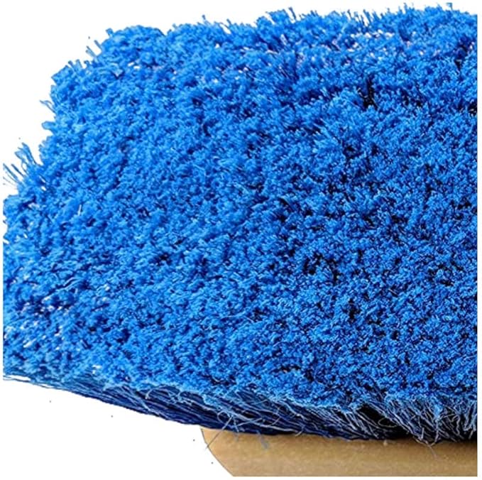 Teravan 8 Inch Blue Obround Medium Soft Flow Through Scrub Brush with Flagged Ends for Car and House Cleaning, Car Wash Brush for RV's and Larger Vehicles.