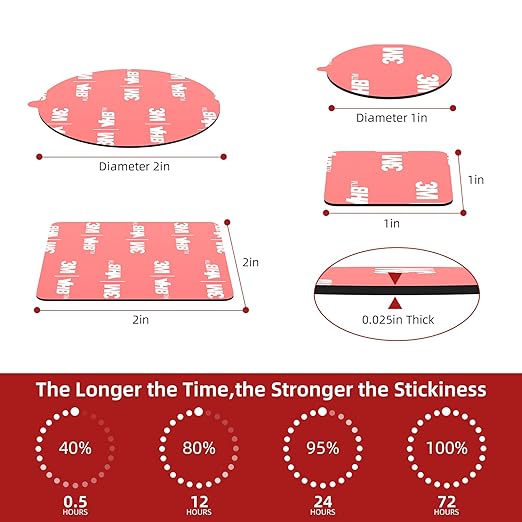 3M Double Sided Adhesive Pads Heavy Duty VHB 2" x 2" 0.025in Thick 40 PCS Black 5925 Square Sticky Mounting Foam Tape Strong Adhesive for Car Décor Home Office Logos